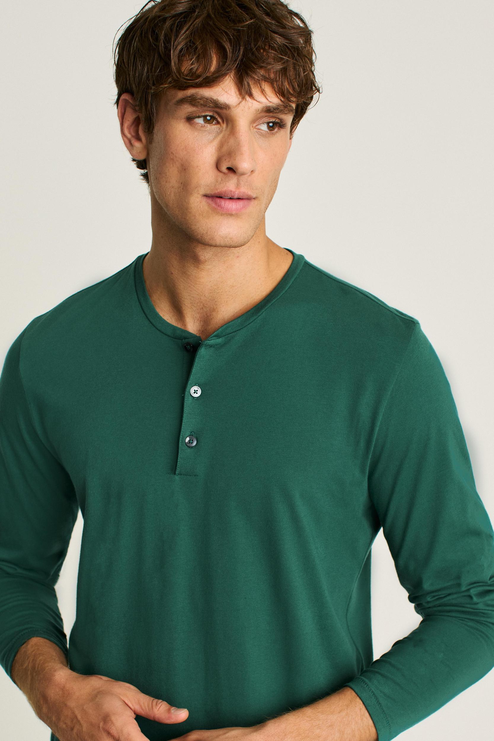 Pima Performance Long Sleeve Henley Product Image