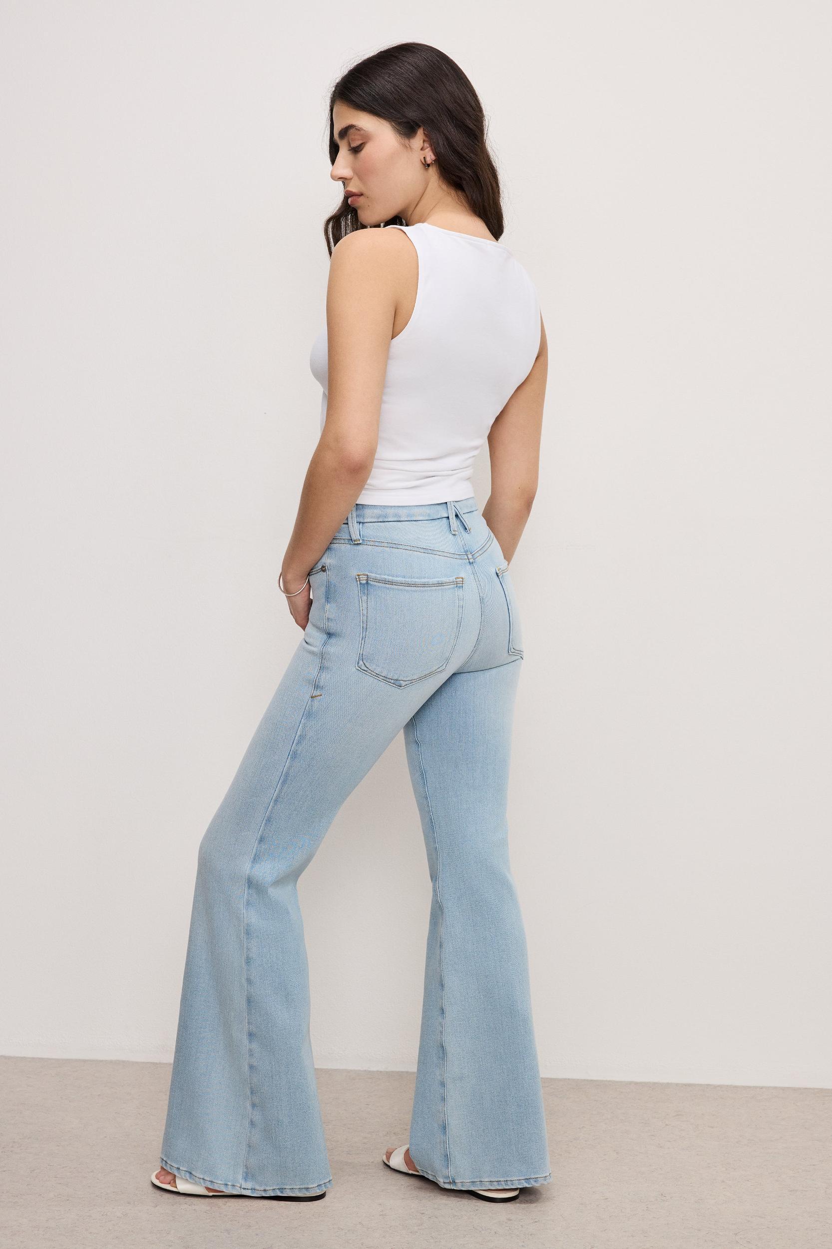 SOFT TECH GOOD PETITE FLARE JEANS | INDIGO841 Product Image
