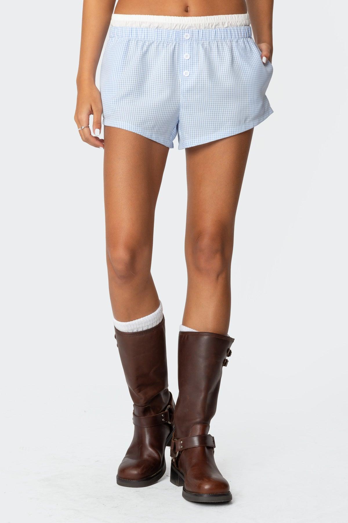 Layered Gingham Boxer Shorts Product Image