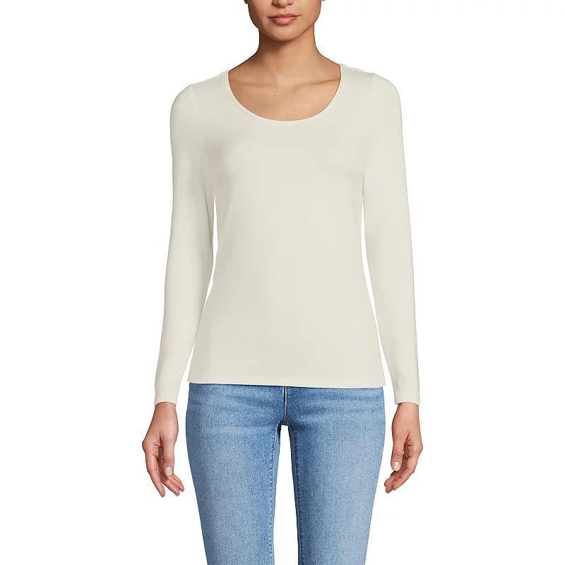 Petite Lands' End Jersey Scoopneck T-Shirt, Women's, Size: Small Petite, Black Product Image