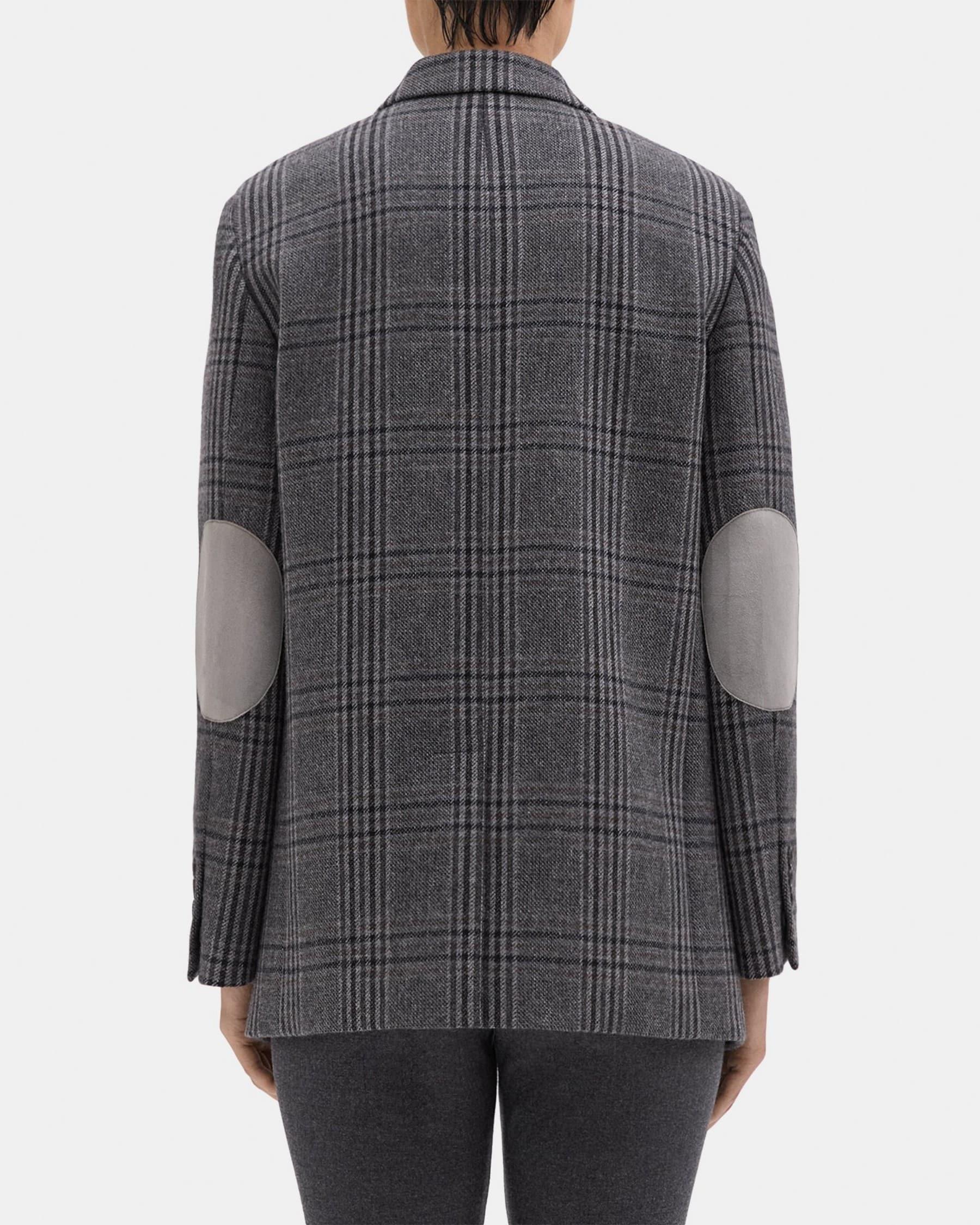 Elbow-Patch Blazer in Plaid Wool-Blend Flannel Product Image