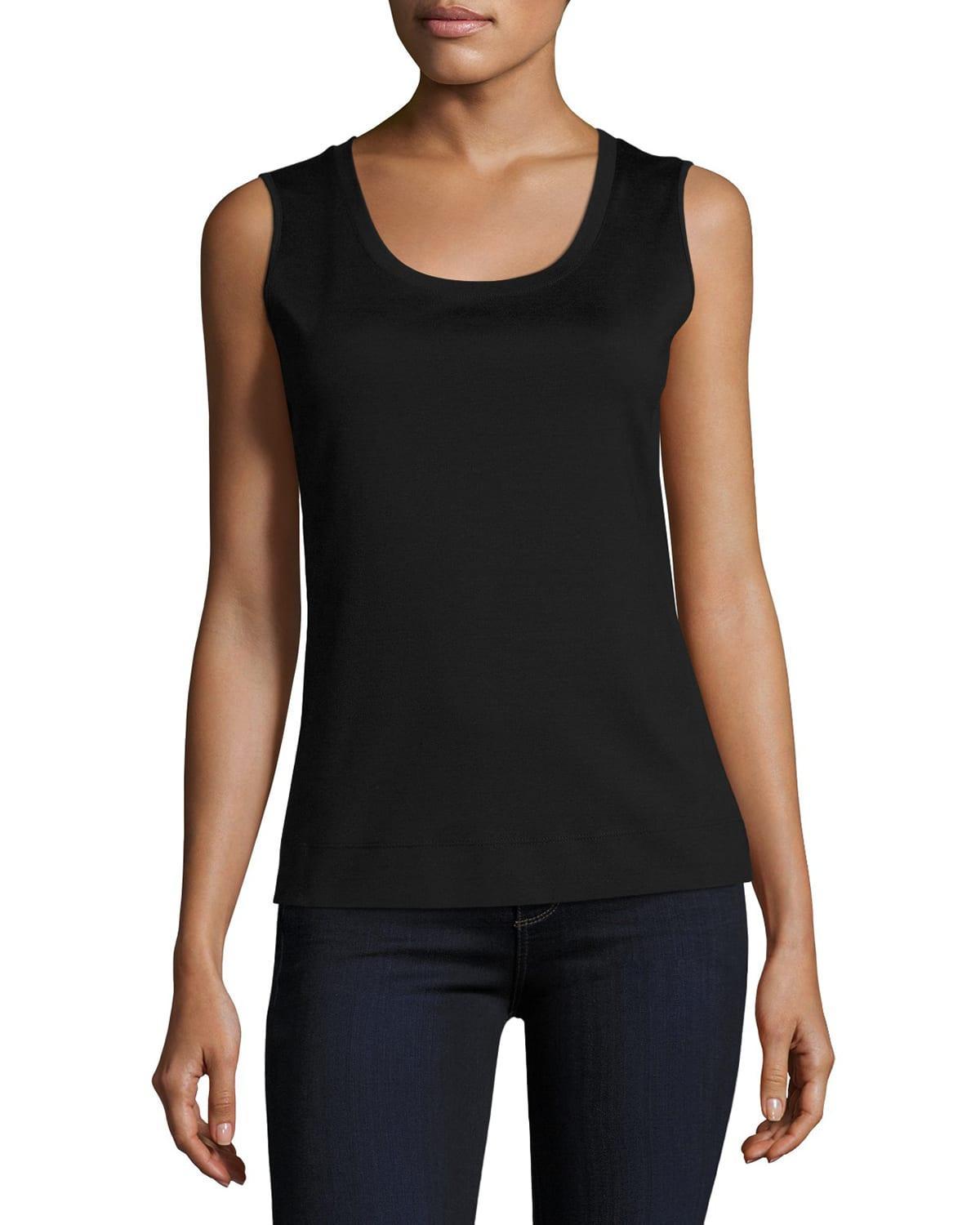 Stretch Cotton Scoop Neck Tank Product Image