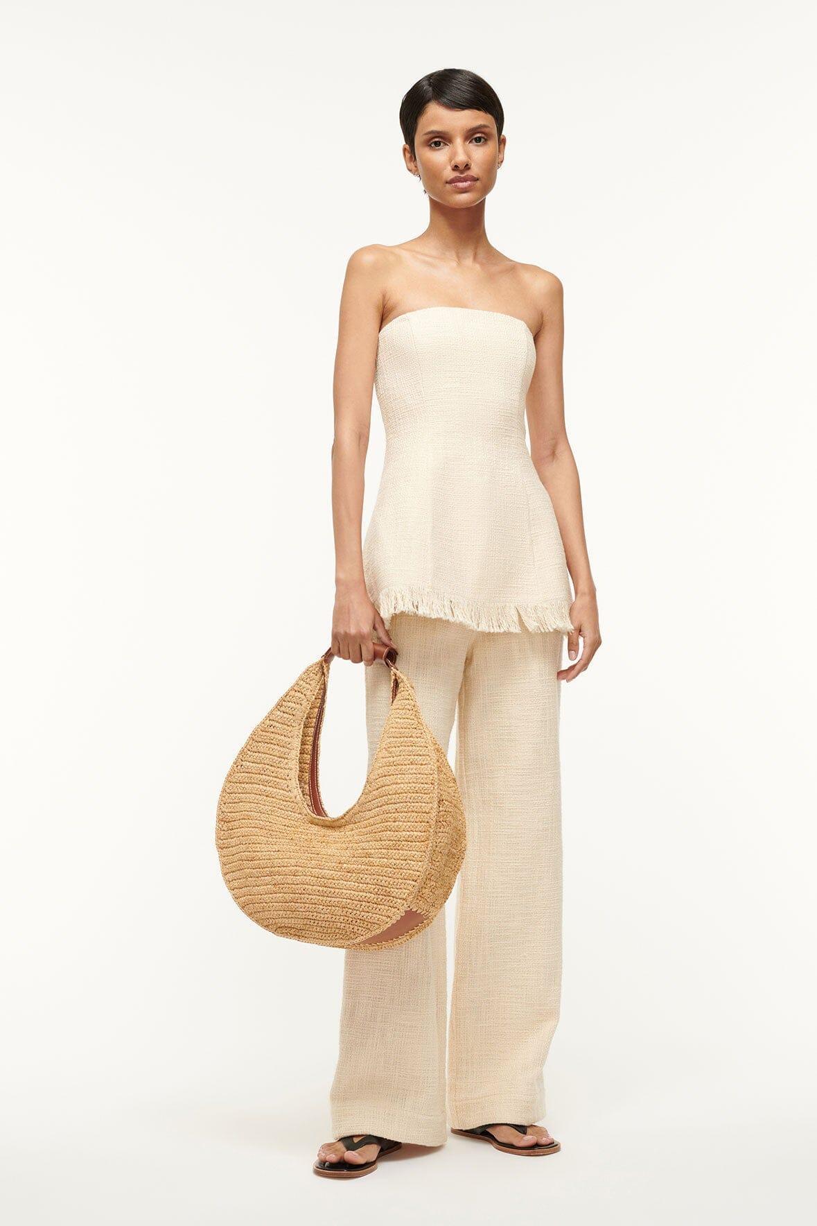 LARGE RAFFIA MOON BAG | NATURAL RAFFIA Product Image