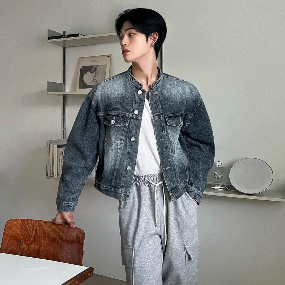 RT No. 12489 STAND COLLAR DENIM JK Product Image