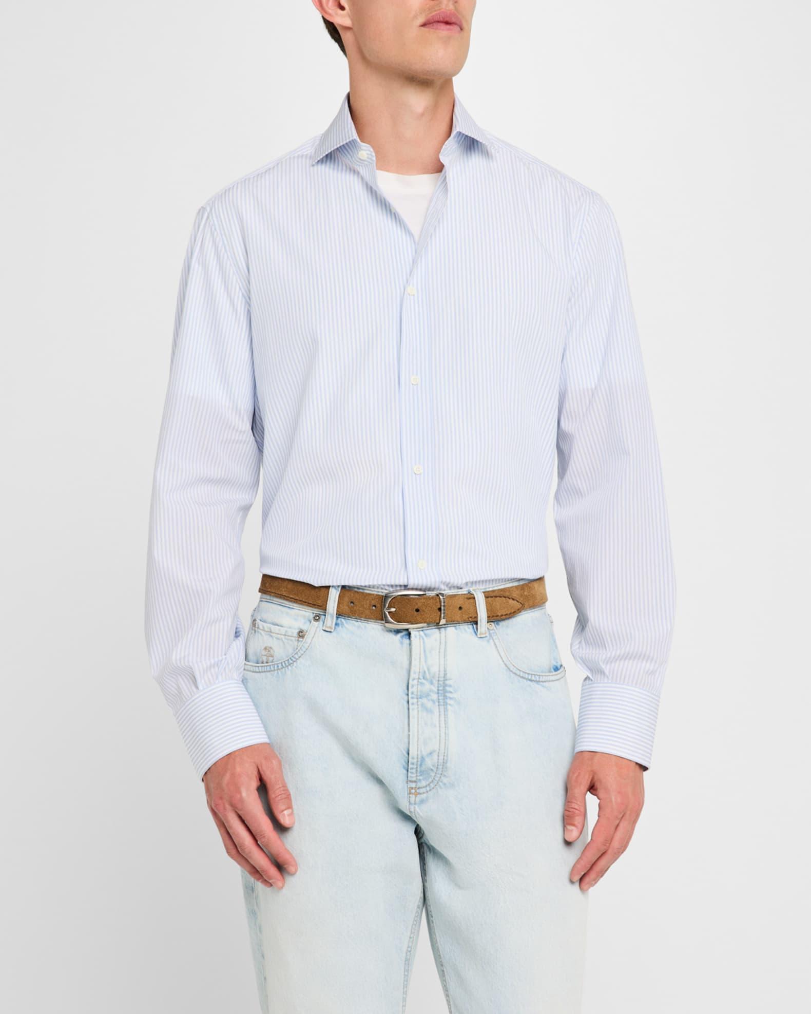 Men's Modern-Fit Stripe Dress Shirt Product Image