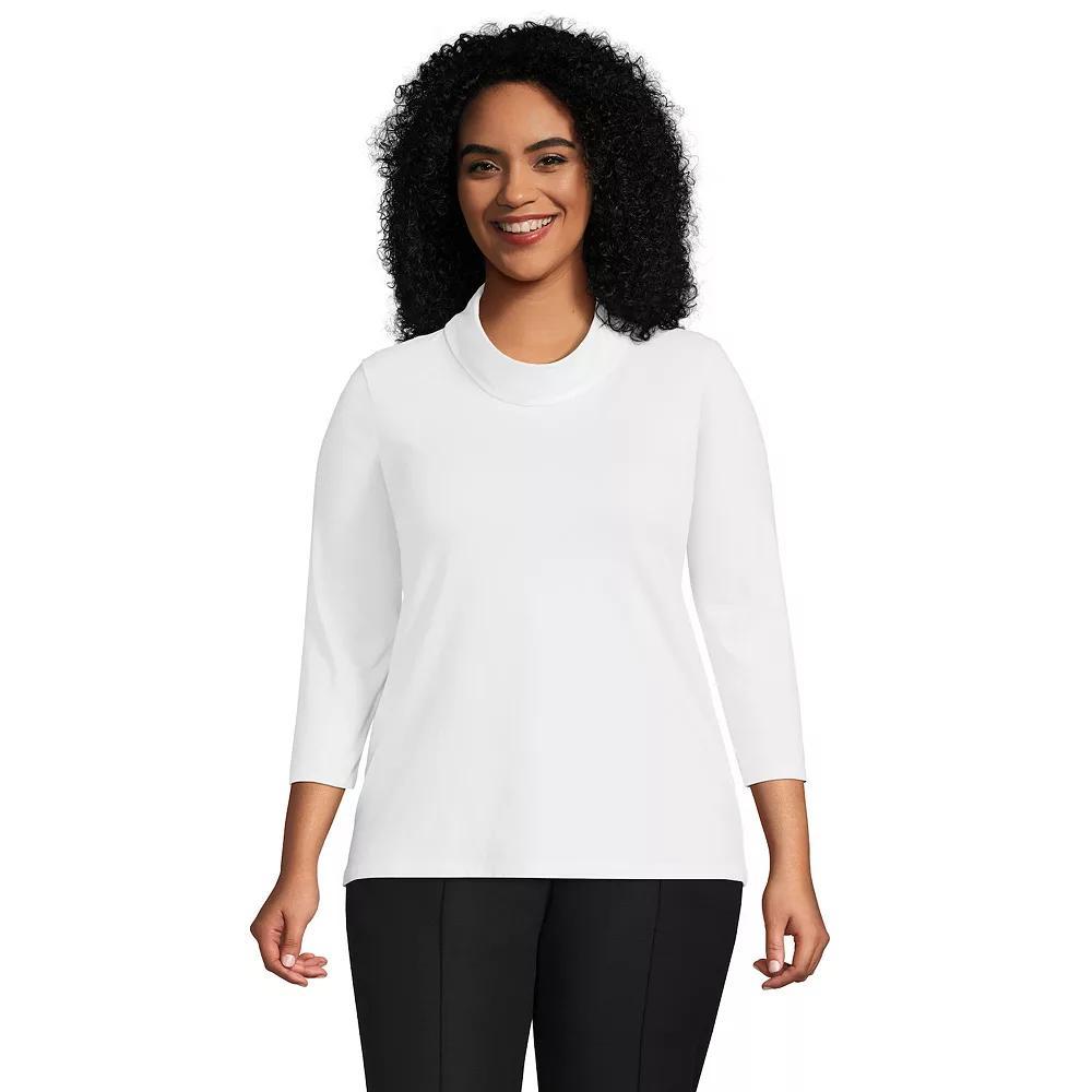 Plus Size Lands' End Lightweight Jersey Cowl Neck Top, Women's, Size: 2XL, White Product Image