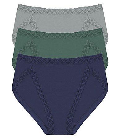 Natori Bliss French Cut 3-Pack (Dk Cherry/Dk Forest/Cafe) Women's Underwear Product Image