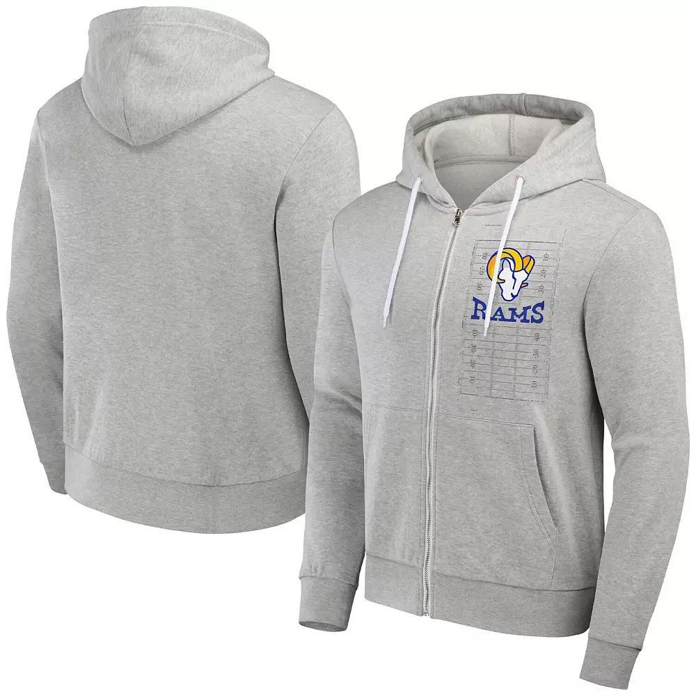 Men's NFL x Darius Rucker Collection by Fanatics Heather Gray Los Angeles Rams Domestic Full-Zip Hoodie,  Product Image