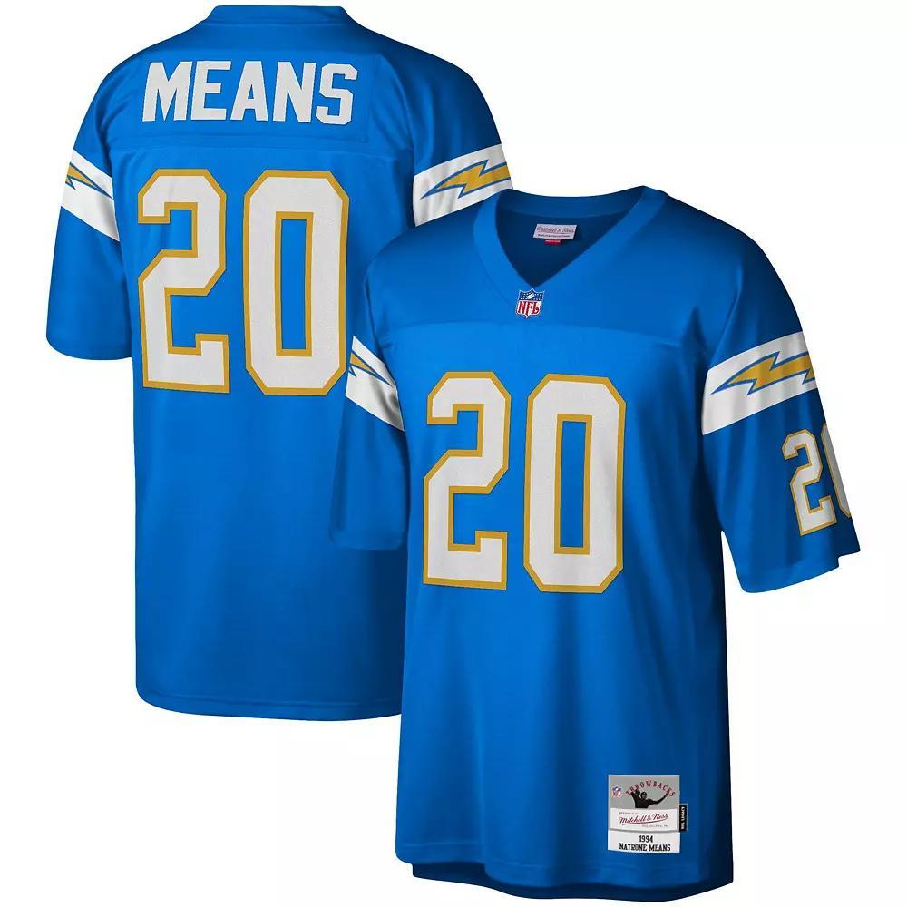 Men's Mitchell & Ness Natrone Means Powder Blue Los Angeles Chargers Legacy Replica Jersey,  Product Image