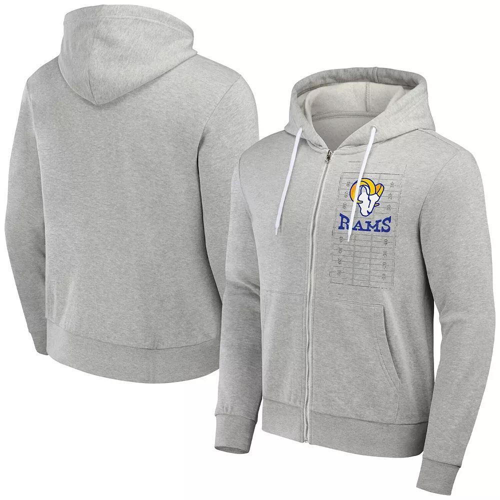 Men's NFL x Darius Rucker Collection by Fanatics Heather Gray Los Angeles Rams Domestic Full-Zip Hoodie,  Product Image