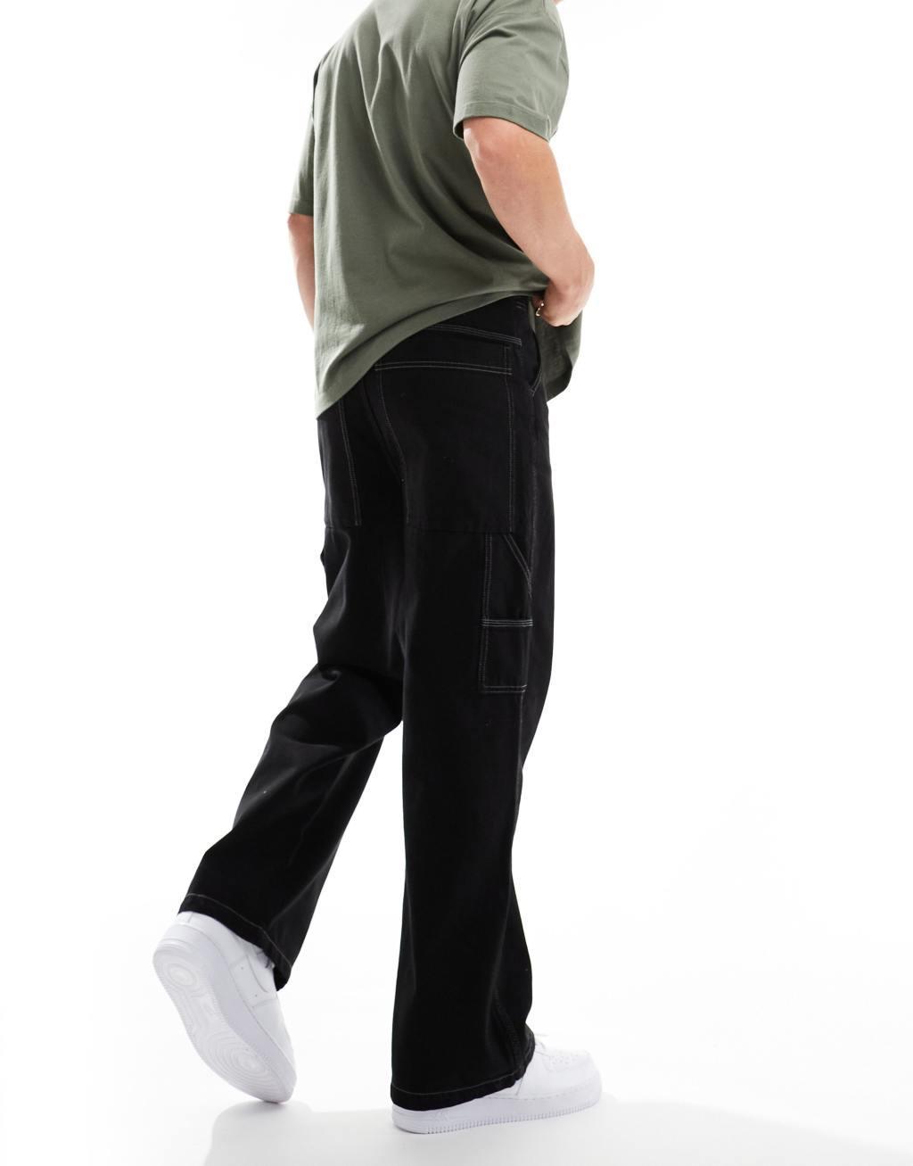 Bershka carpenter pants in black Product Image