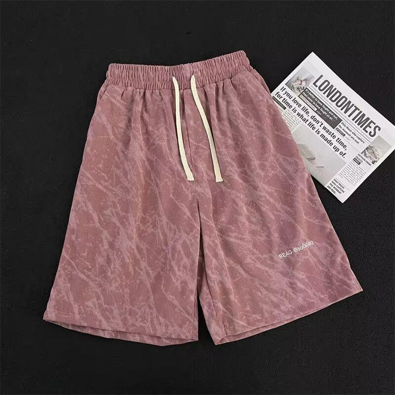 Drawstring Waist Lettering Sweat Shorts Product Image