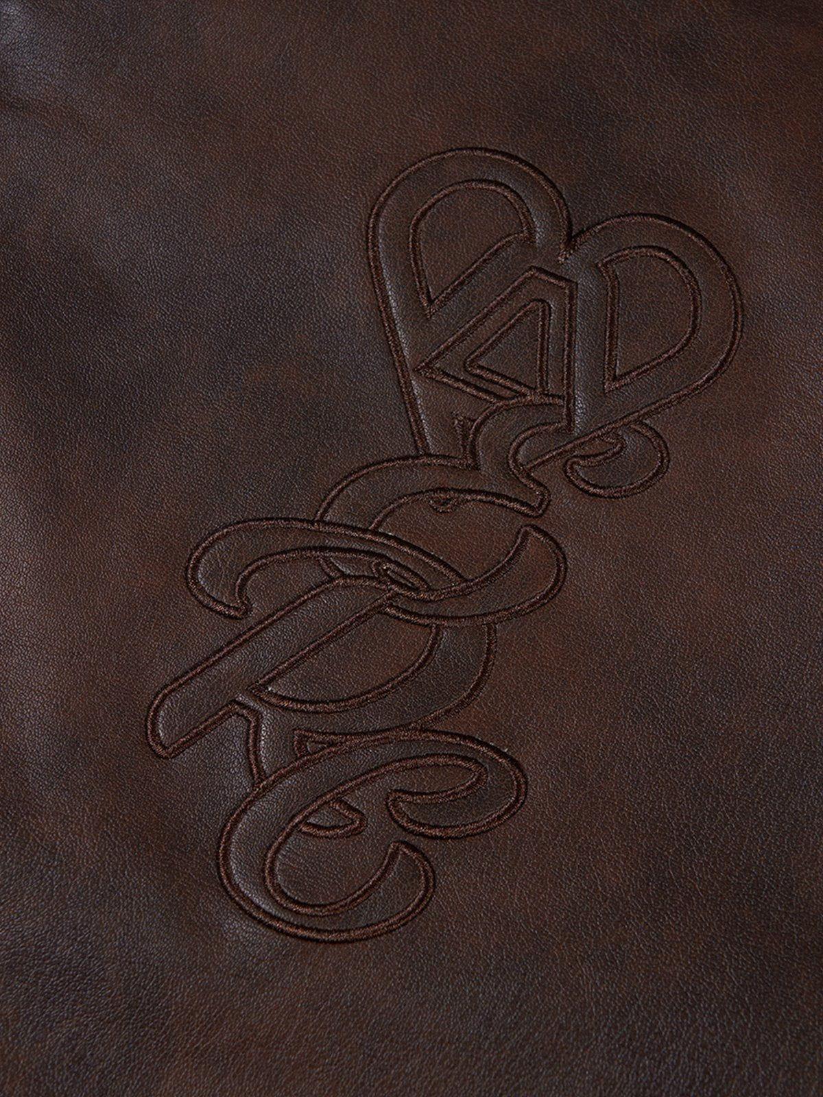 Aelfric Eden Embroidery Faux Leather Jacket Product Image