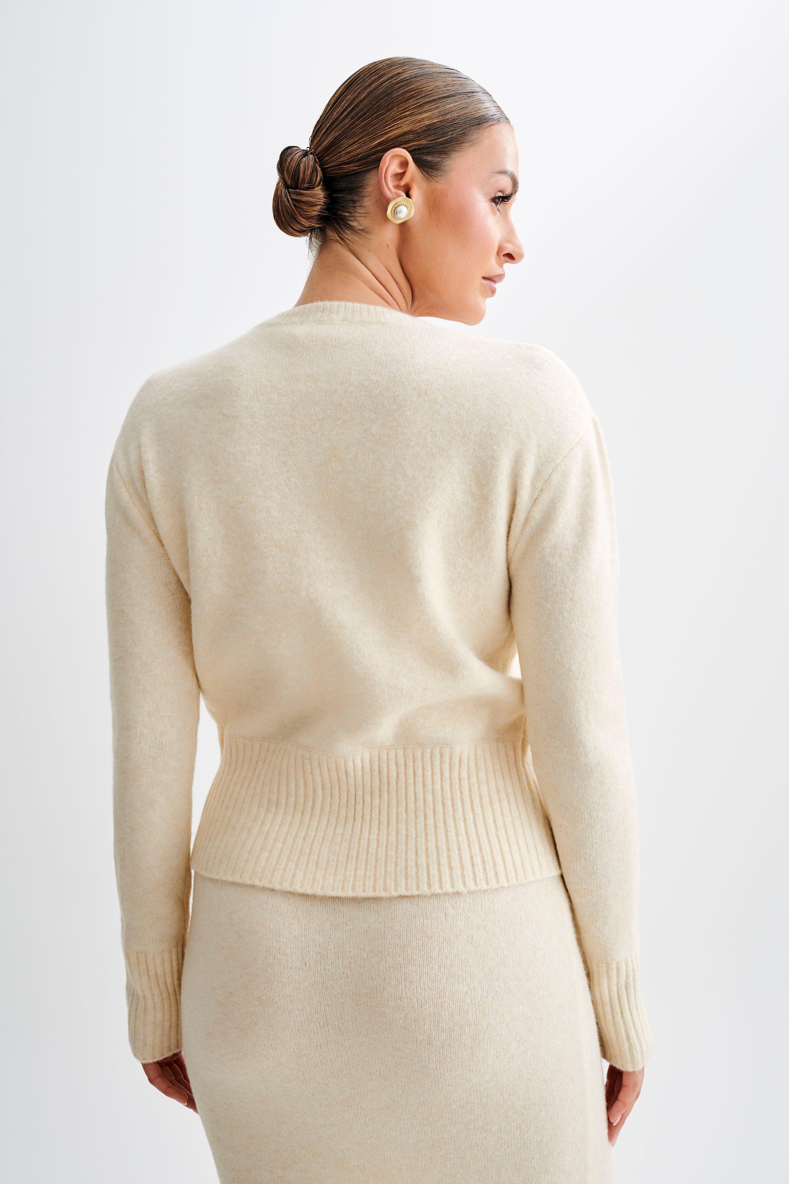 Genevieve Oversized Knit Cardigan - Cream Marle Product Image