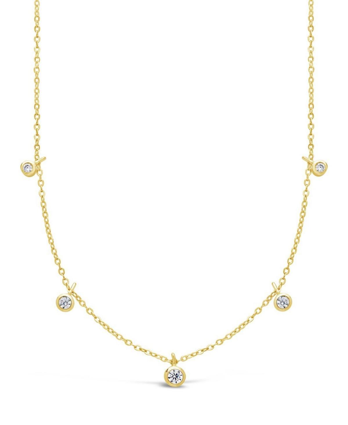 Womens Cubic Zirconia Dangling Bezel Necklace Product Image