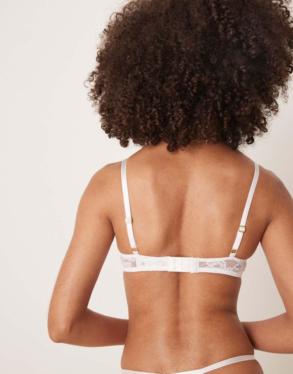 ASOS DESIGN Mila lace underwire bra in white Product Image