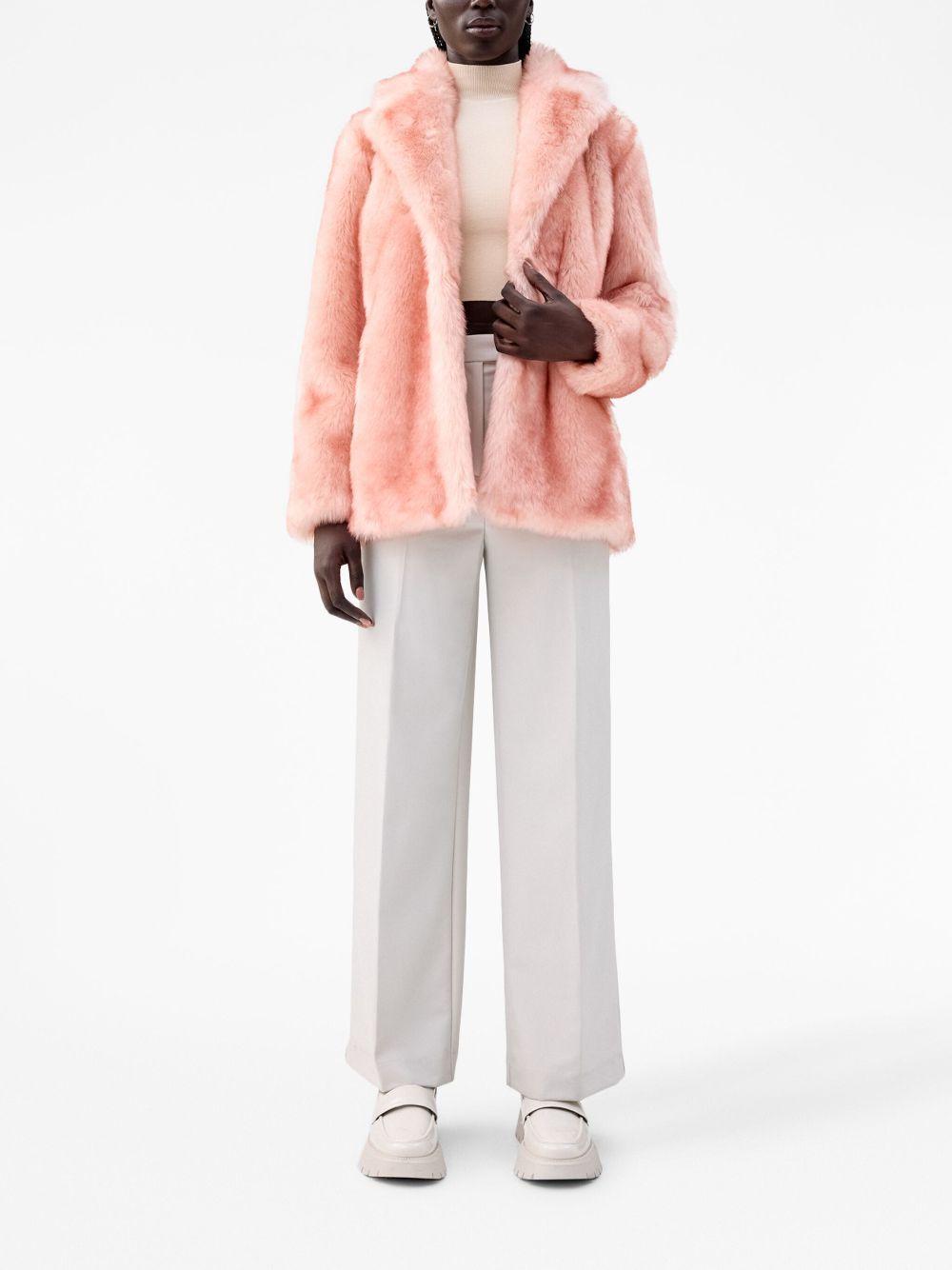 Elba notched-lapels faux fur jacket  Product Image