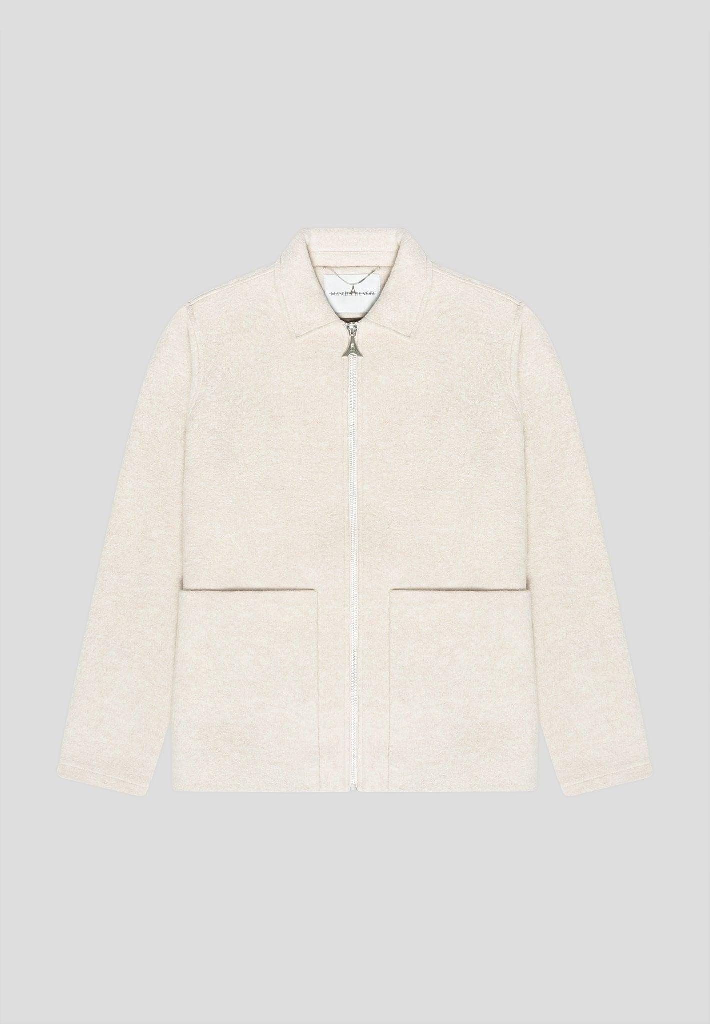 Boiled Wool Jacket - Beige Male Product Image