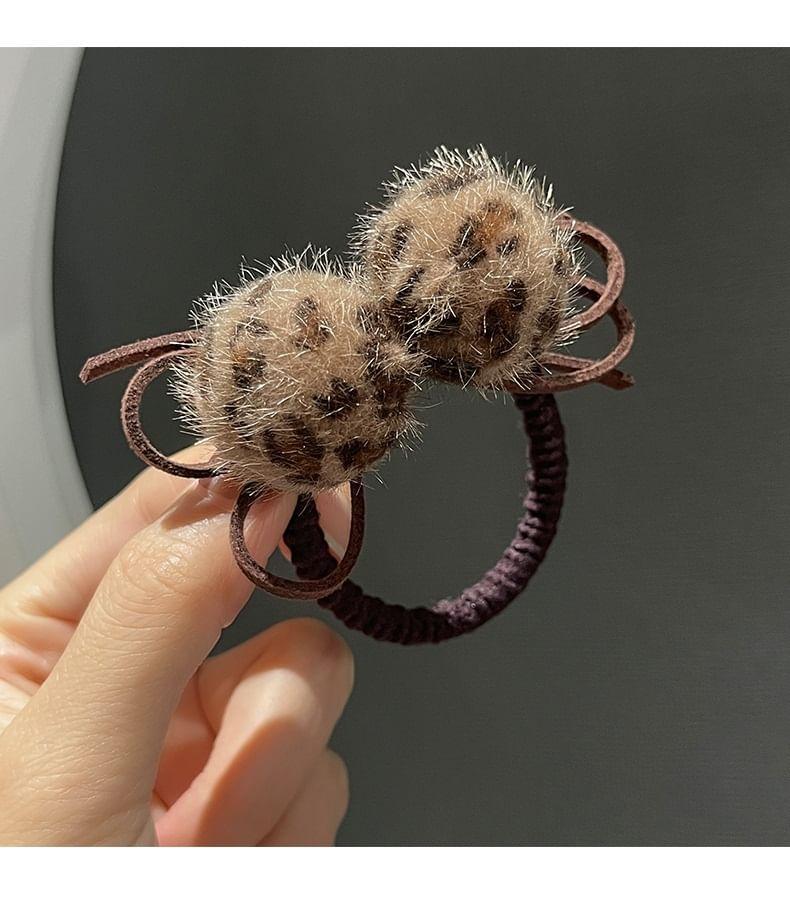 Leopard Print Bead Hair Tie Product Image