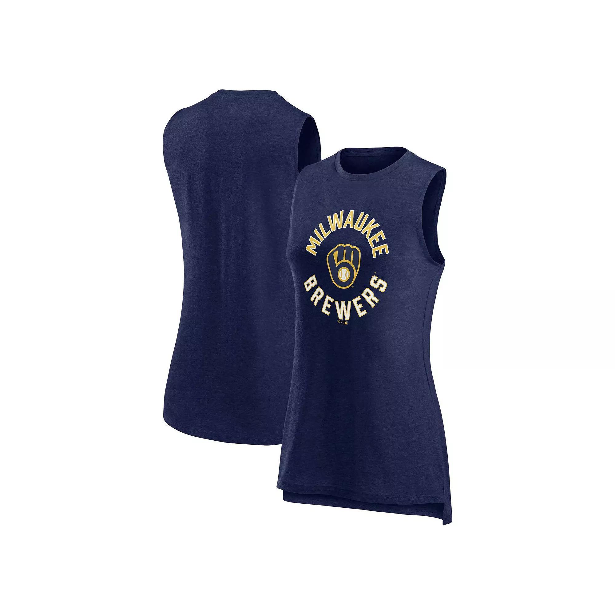 Women's Profile Navy Milwaukee Brewers Plus Size Tank Top, Size: 4XL, Blue Product Image