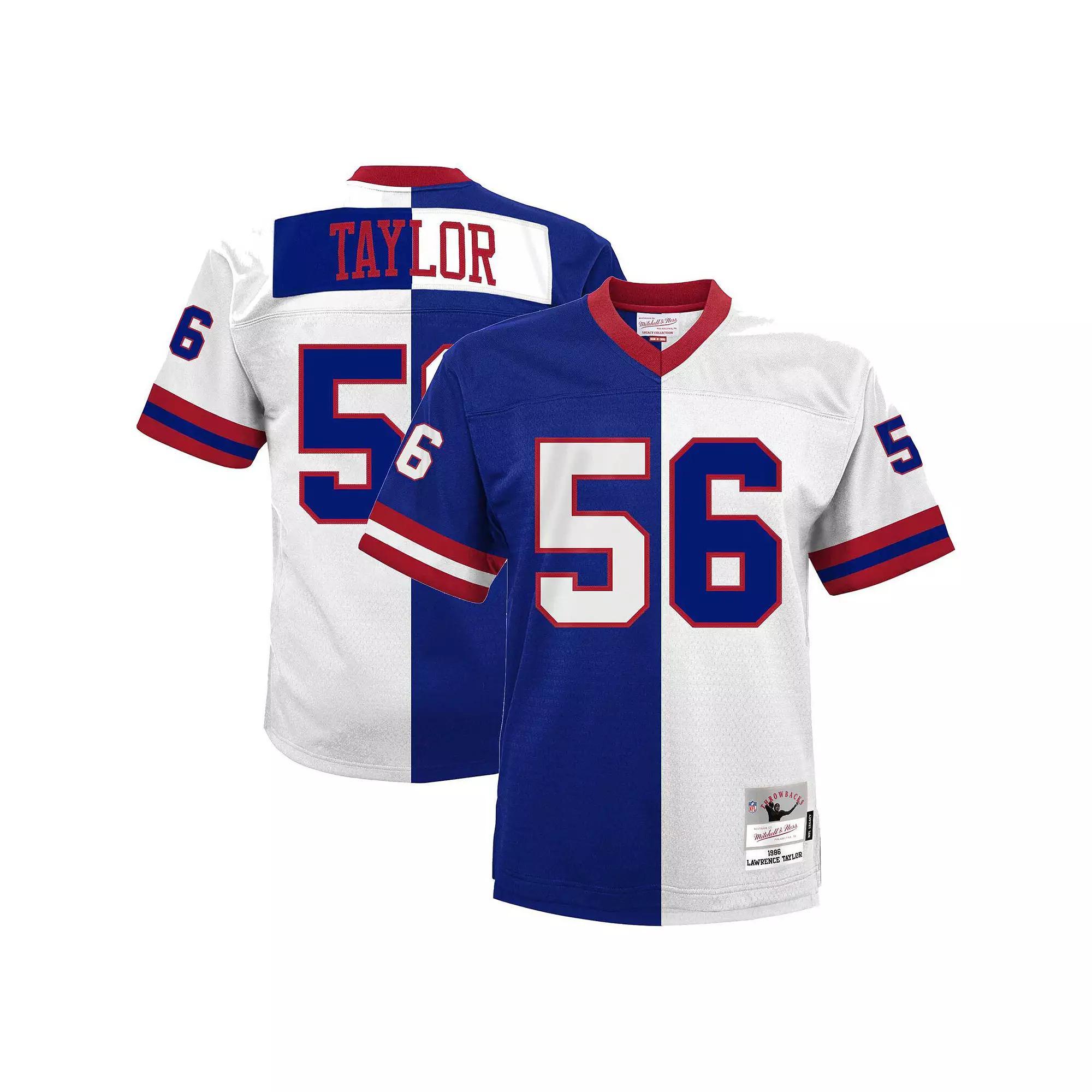 Men's Mitchell & Ness Lawrence Taylor Royal/White New York Giants Big & Tall Split Legacy Retired Player Replica Jersey, Size: XLT, Blue Product Image