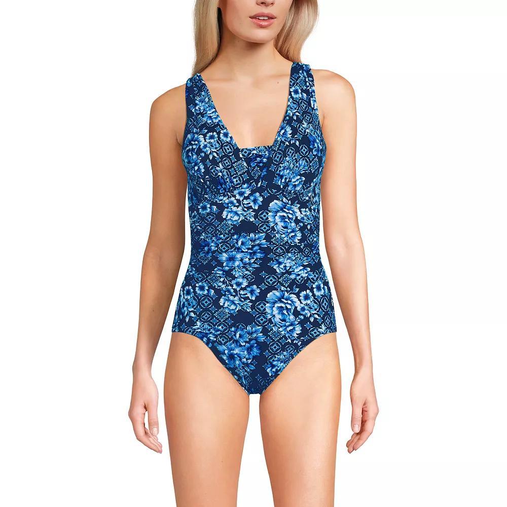 Women's Lands' End Grecian Slendersuit Tummy Control One-Piece Swimsuit,  Product Image