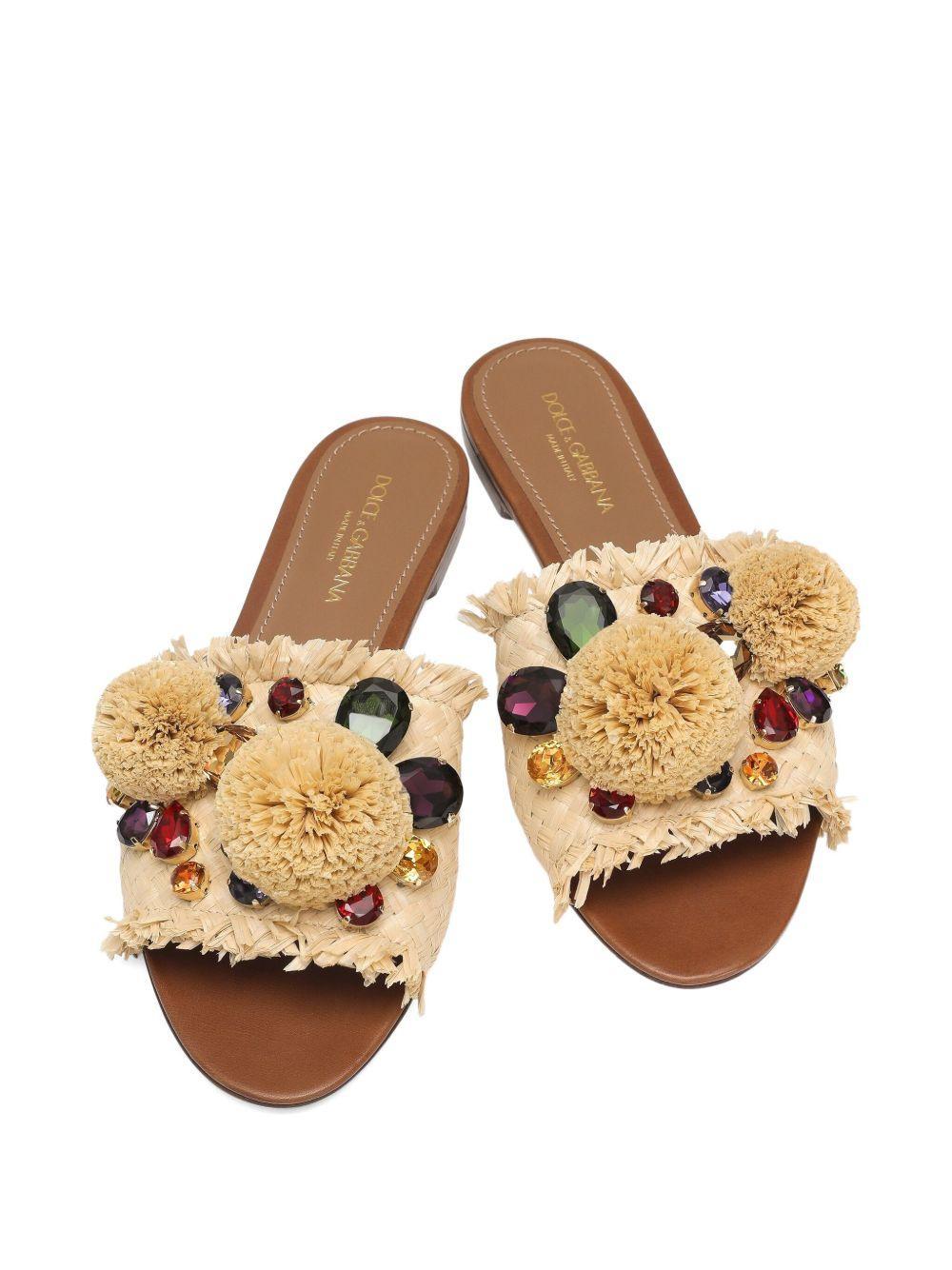 pompom raffia slides Product Image