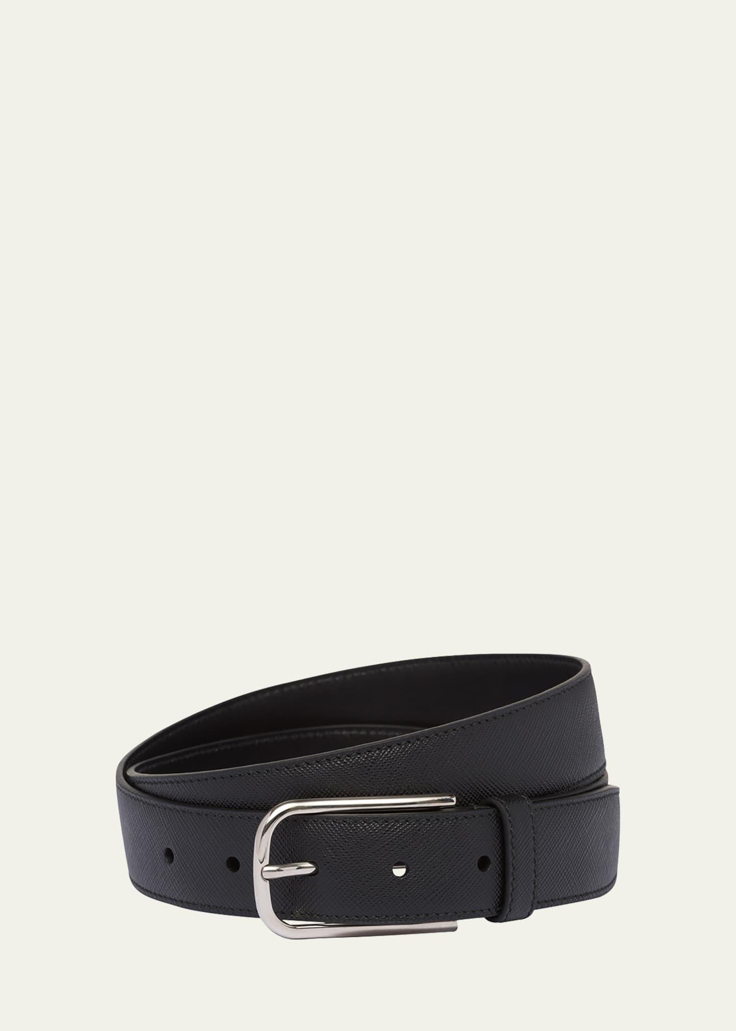 Mens Saffiano Leather Belt Product Image