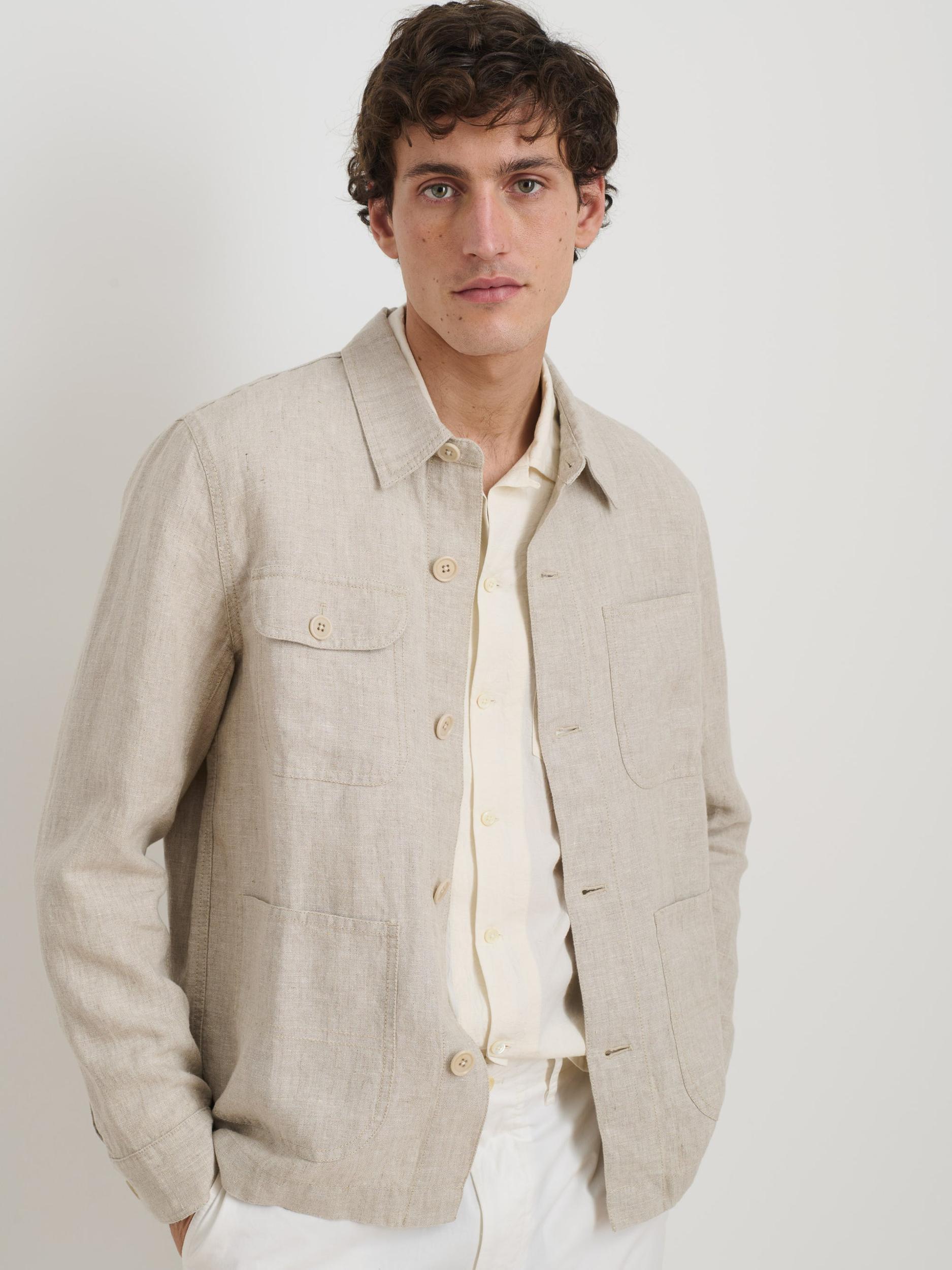 Work Jacket In Flax Linen Product Image