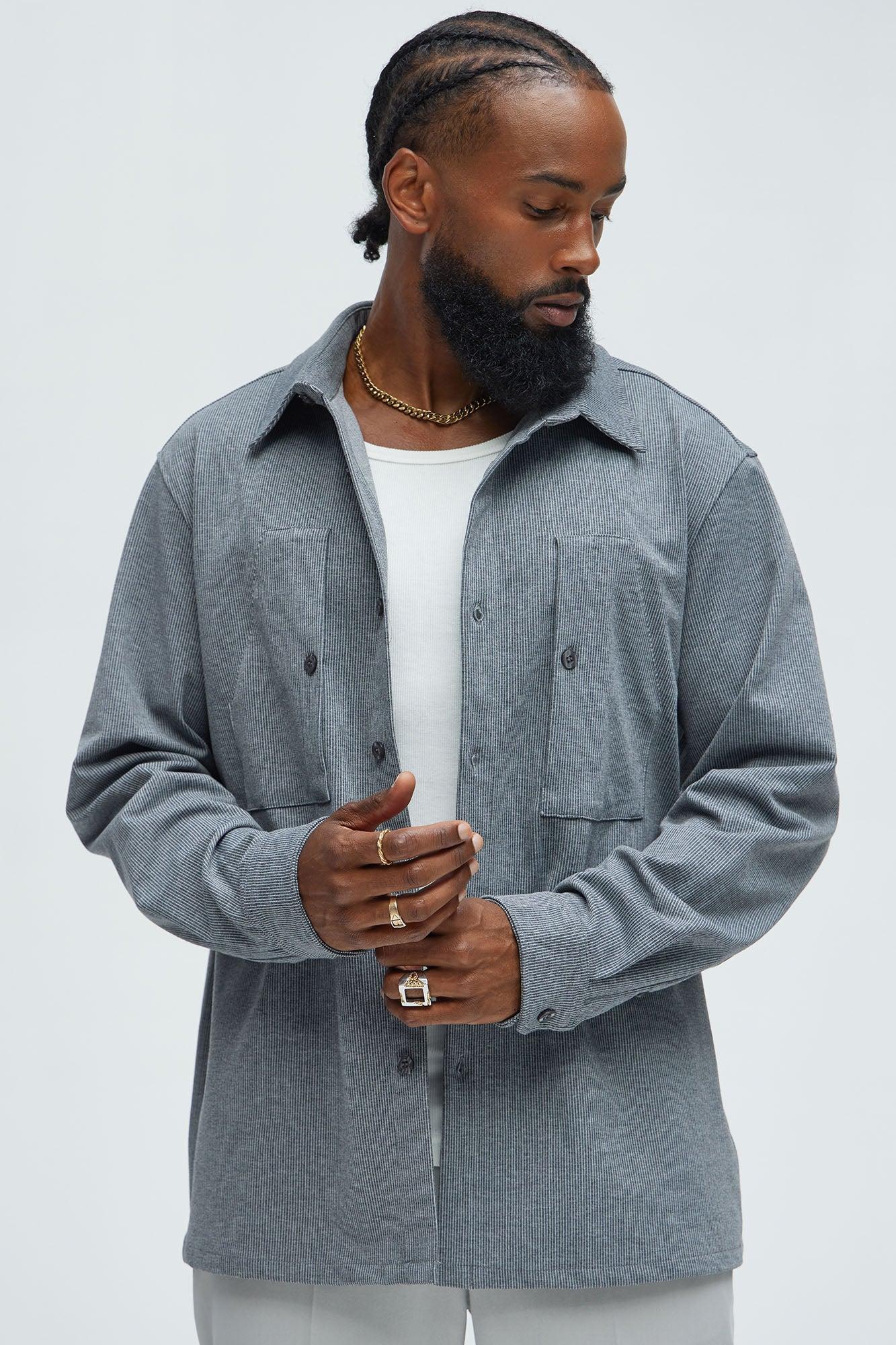 What U Need Stripe Button Up Shirt - Black/combo Product Image