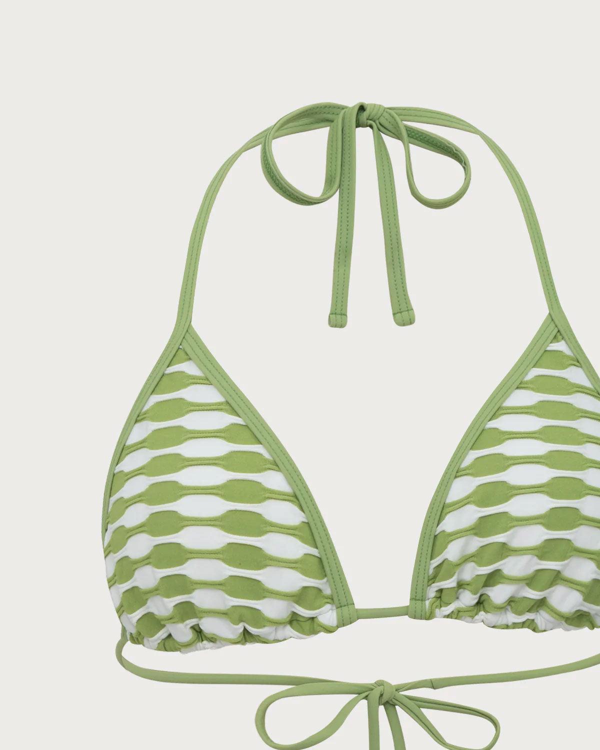 Green Geometric Halter Bikini Set Product Image