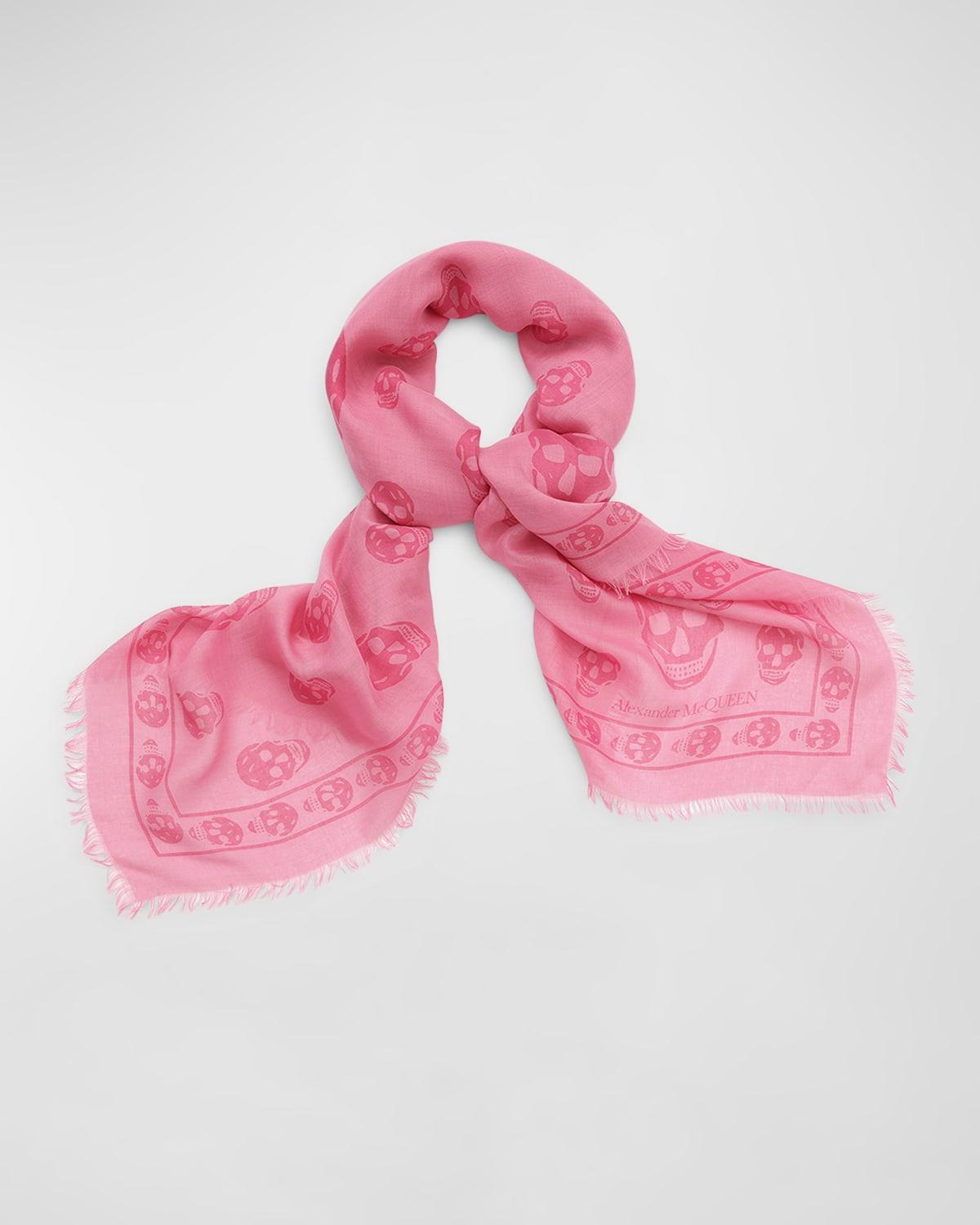 Womens Skull-Print Wool Scarf Product Image