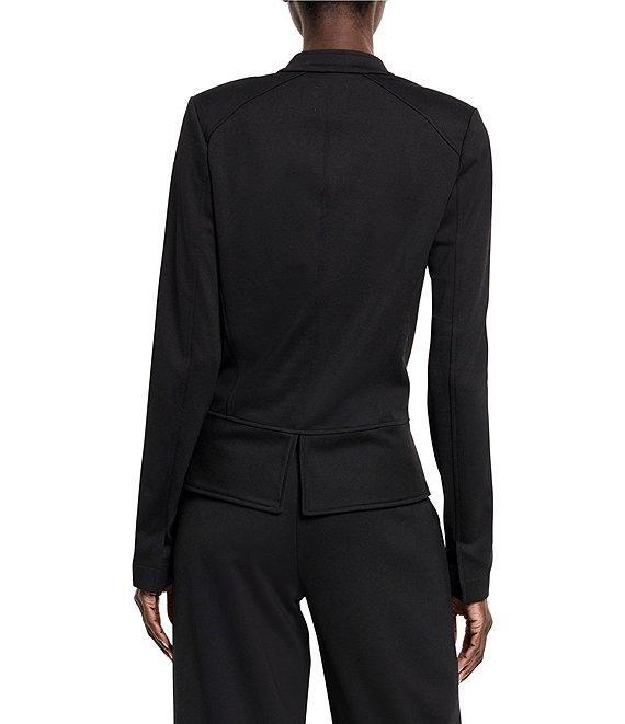 NIC + ZOE Femme Ponte Knit Stand Collar Long Sleeve Button Front Jacket Product Image