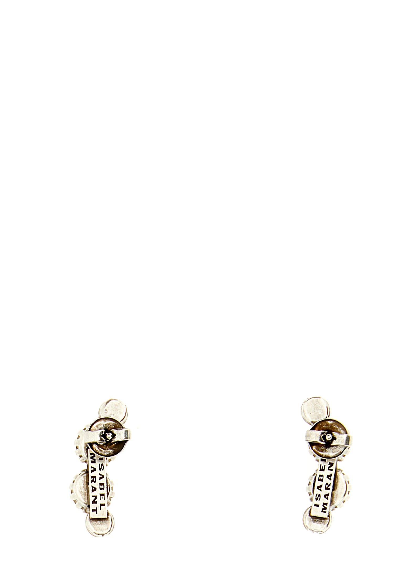 ISABEL MARANT Crystal Embellished Earrings In Silver Product Image