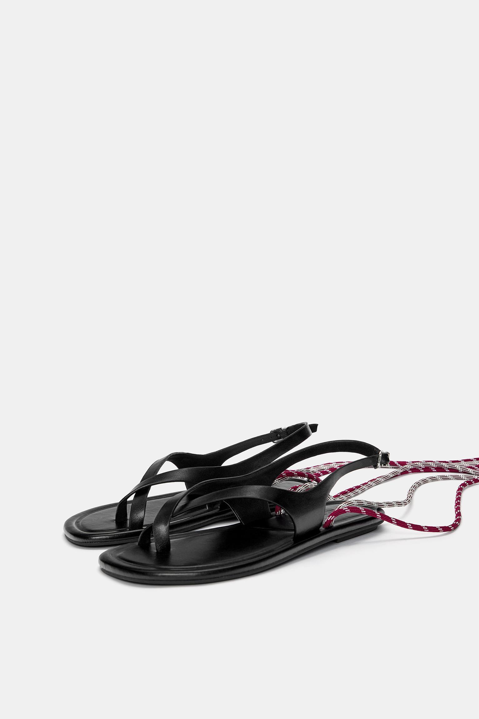 Lace-up flat sandals Product Image