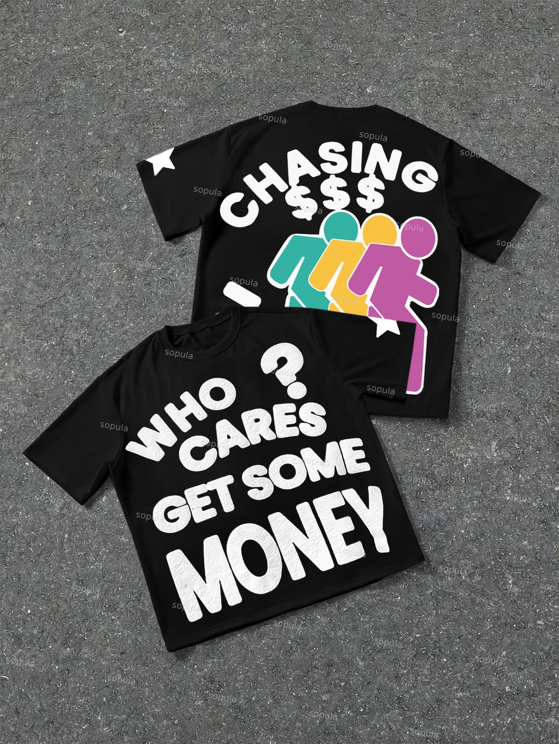 Chasing Money Graphic Print Cotton T-Shirt Product Image