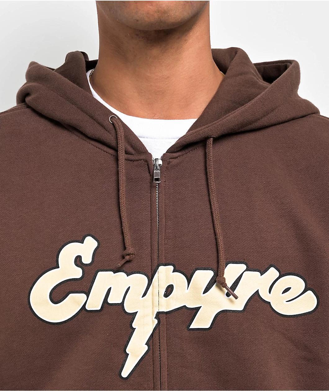 Empyre Sidebar Dark Brown Zip Hoodie Product Image