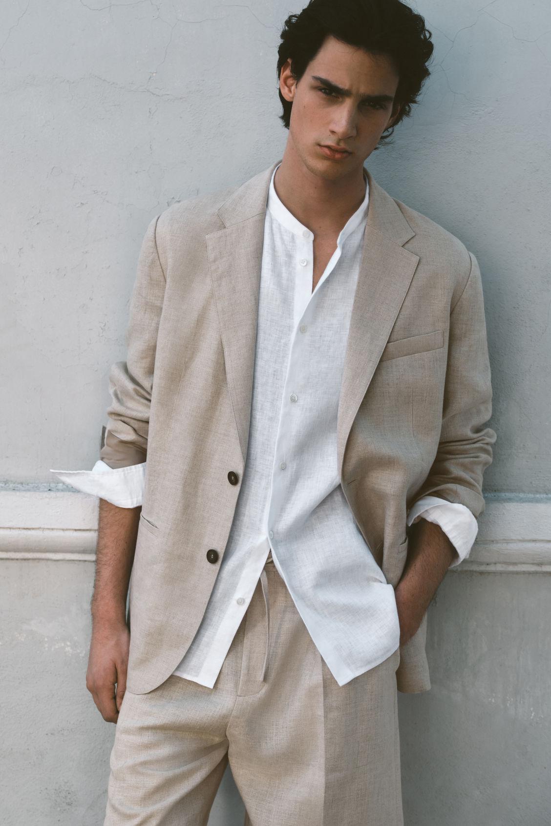 TAILORED DRAWSTRING LINEN SHORTS Product Image