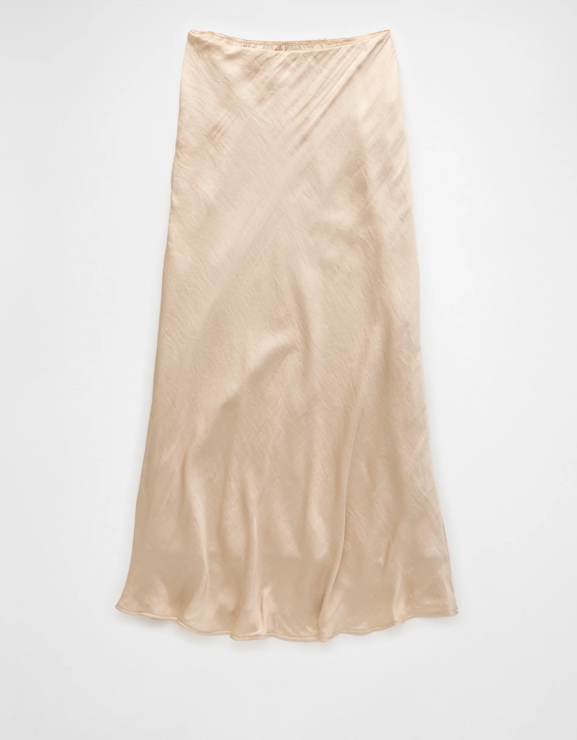 AE High-Waisted Midi Slip Skirt Product Image