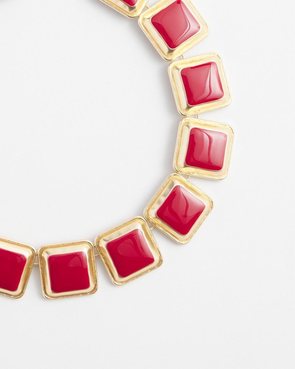 Red Pendant Statement Necklace Product Image