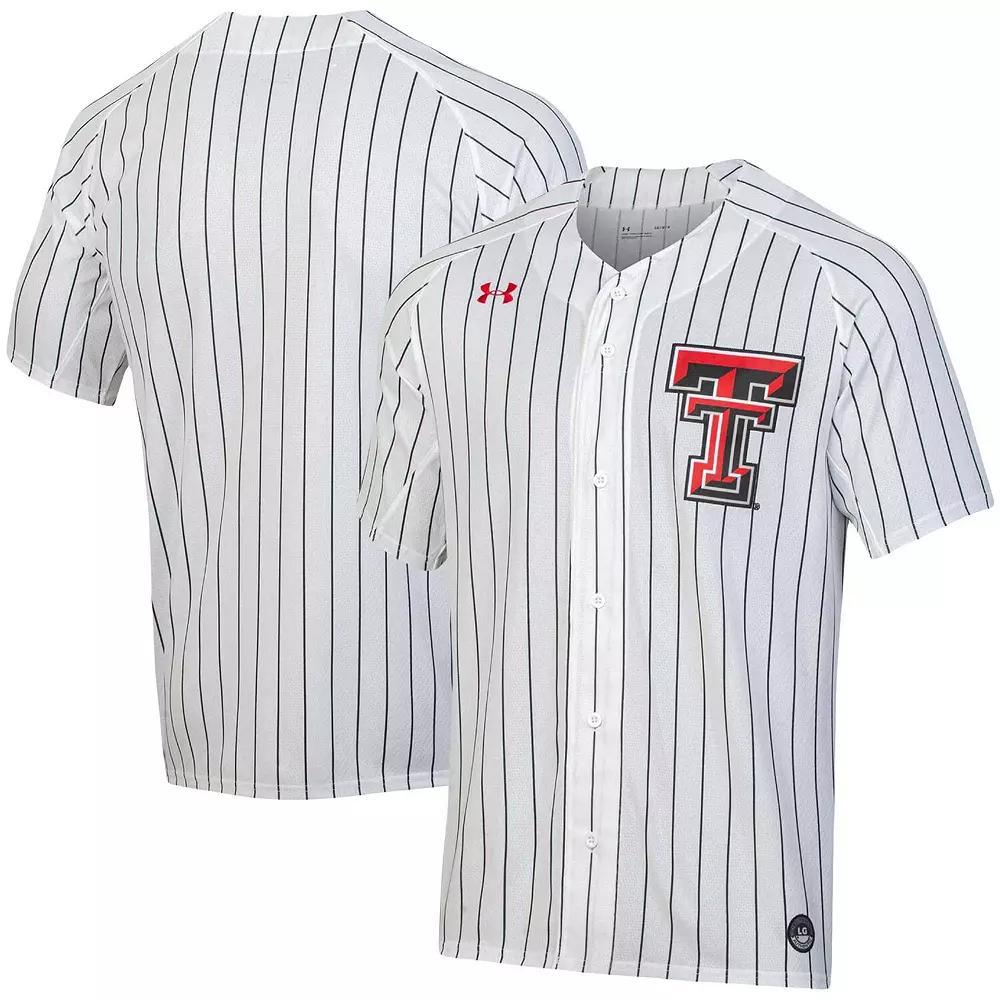 Men's Under Armour White Texas Tech Red Raiders Softball Button-Up Jersey,  Product Image