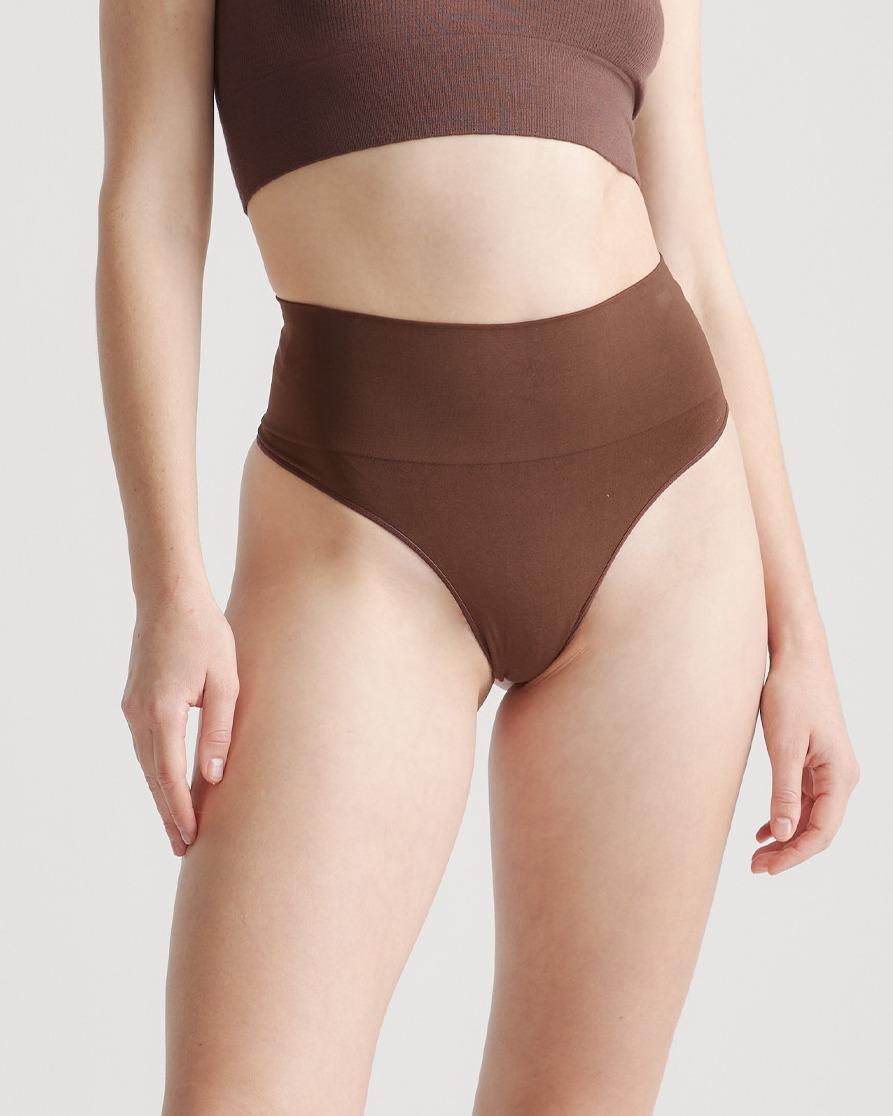Quince | Women's Shaping High-Waisted Thong Nylon/Spandex Product Image