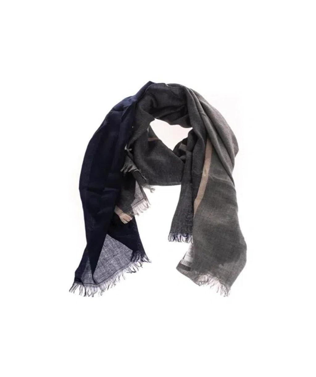 BRUNELLO CUCINELLI Colour-block Knitted Scarf In Black Product Image