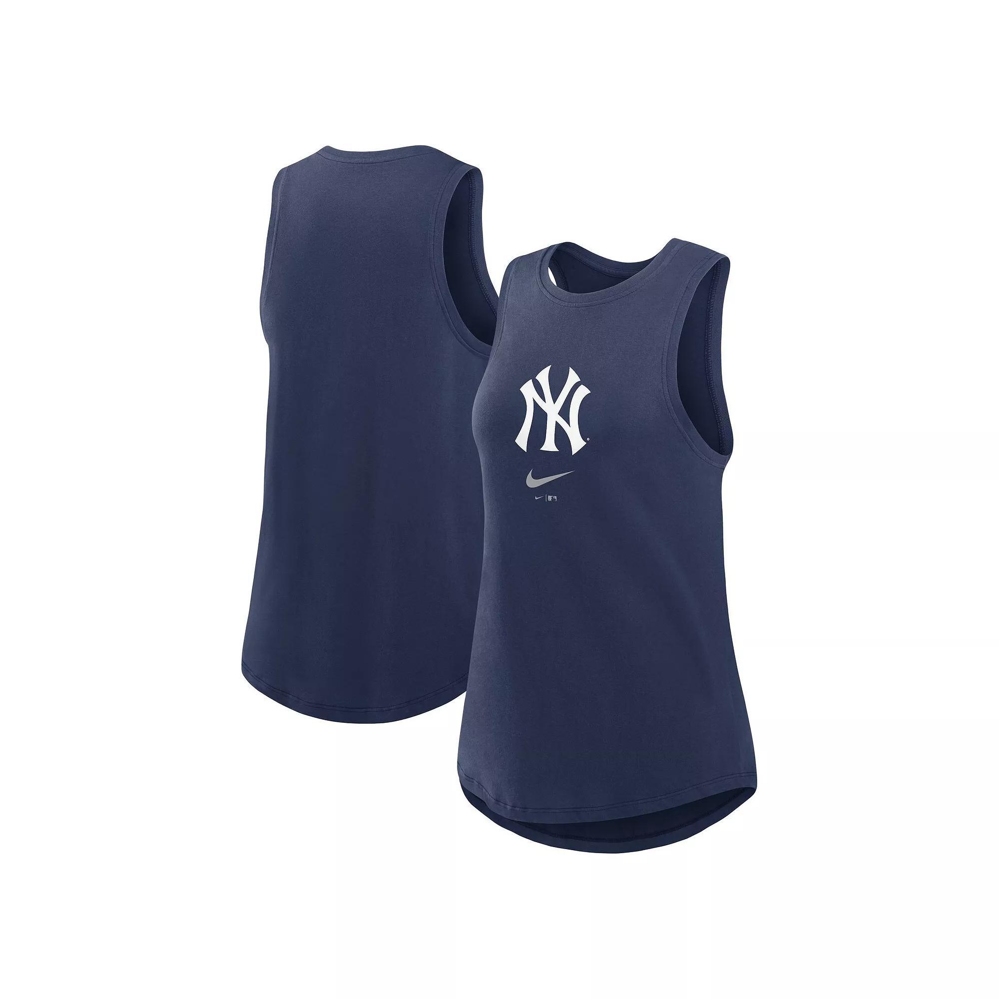 Women's Nike Navy New York Yankees Legacy Icon High Neck Fashion Tank Top,  Product Image