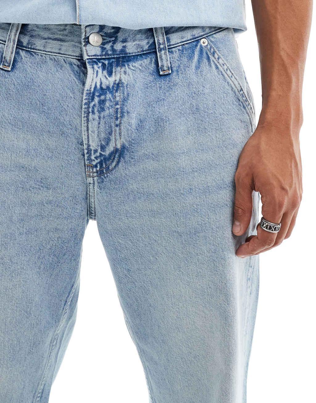 Calvin Klein Jeans 90s straight carpenter jeans in light wash Product Image