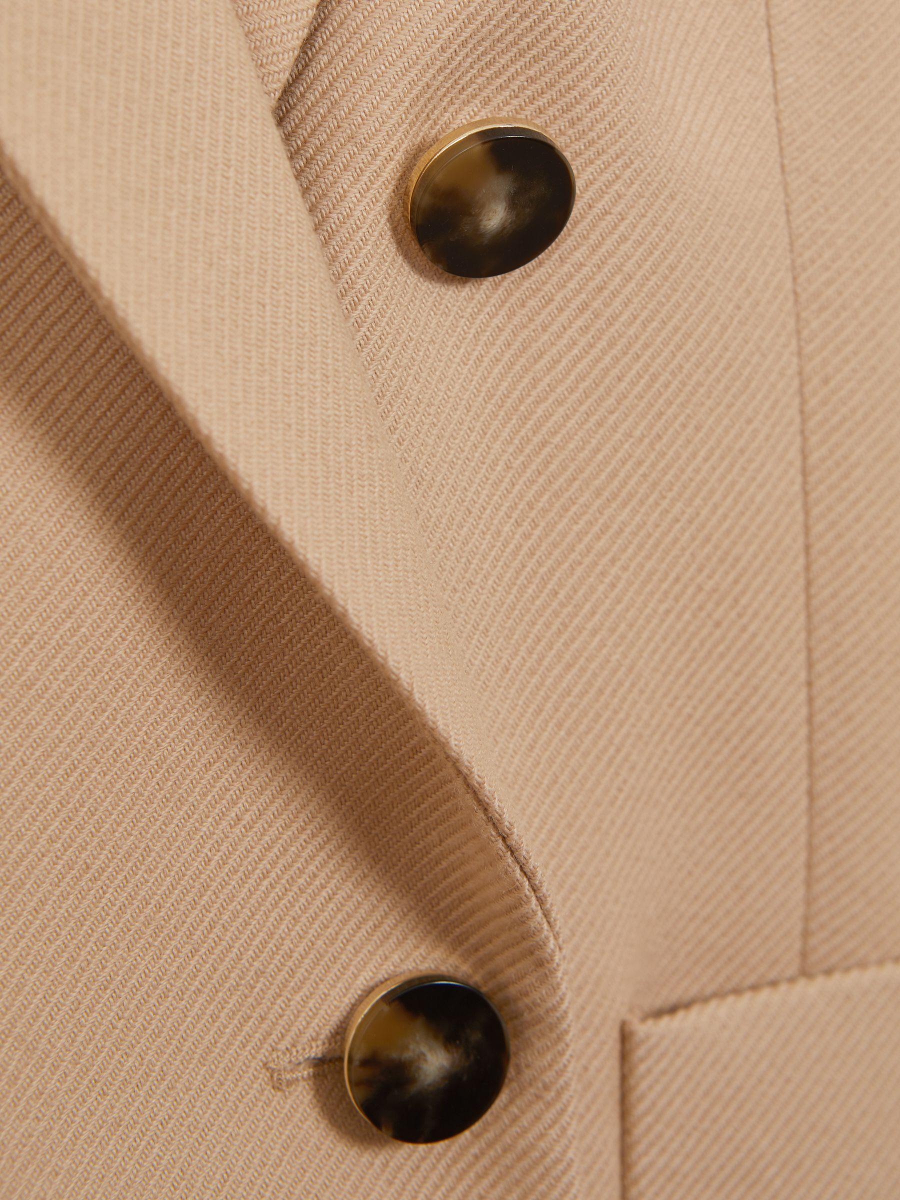 Double Breasted Twill Blazer in Light Camel Product Image