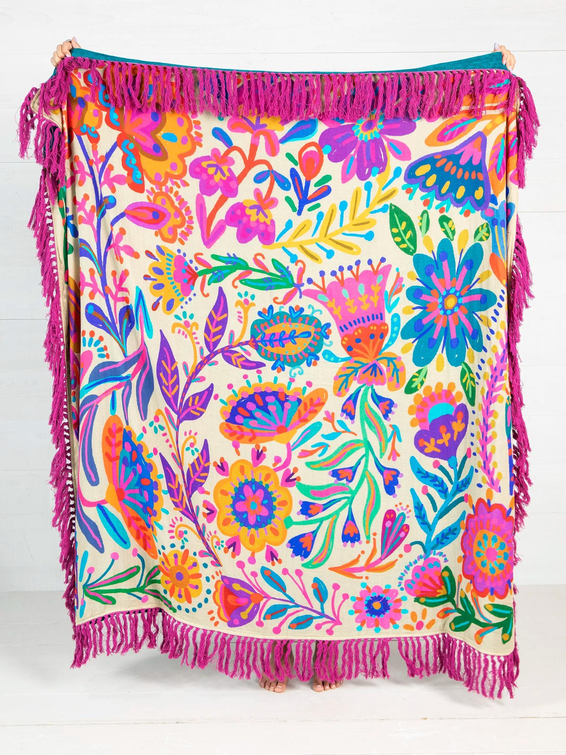 XL Shabana Beach Towel - Rainbow Cream Floral Product Image