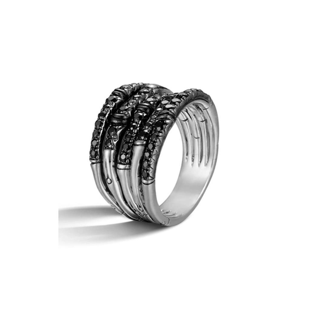 JOHN HARDY Women's Bamboo Sterling Silver & Black Sapphire Lava Wide Ring Product Image