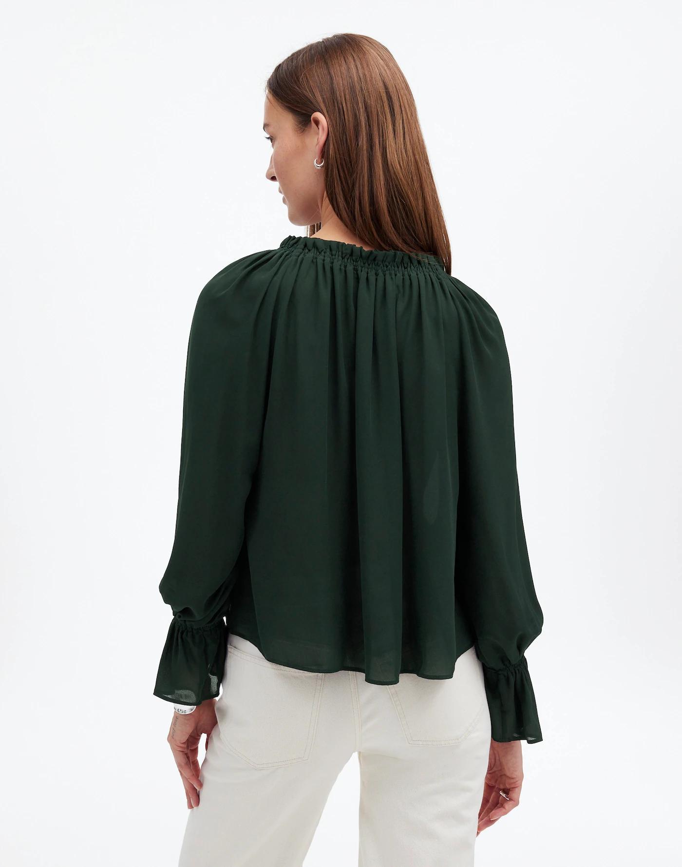 Long-Sleeve Tie-Neck Top Product Image