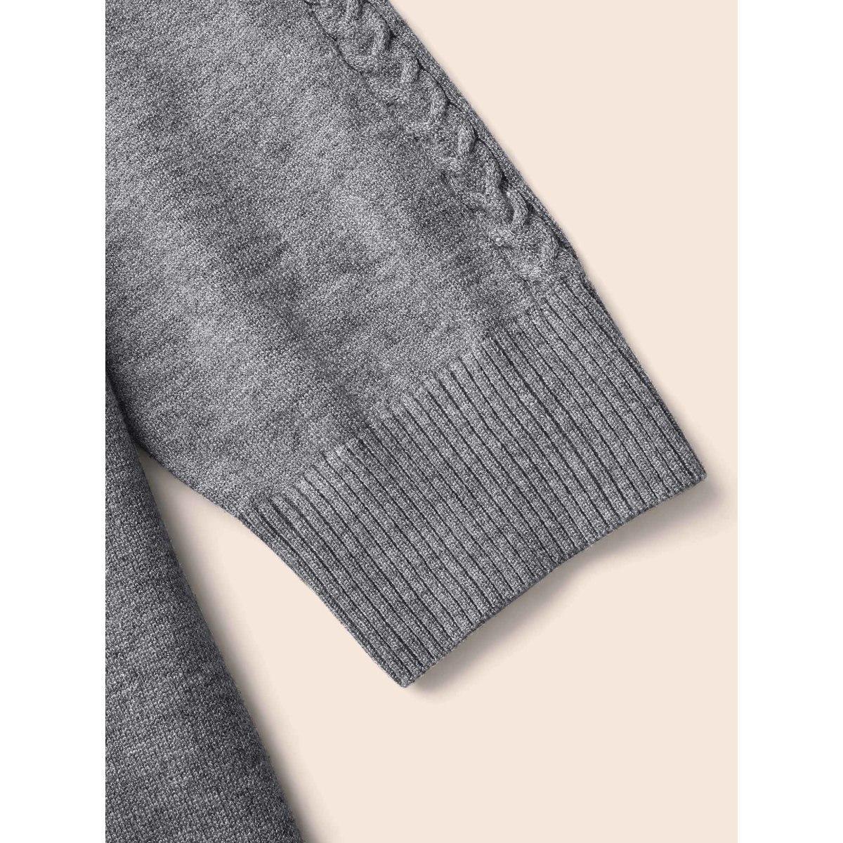 Plus Size Supersoft Essentials Turtleneck Raglan Sleeve Pullover DarkGray Women Casual Long Sleeve Turtleneck Everyday Pullovers BloomChic 12/L Product Image